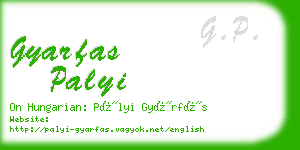 gyarfas palyi business card